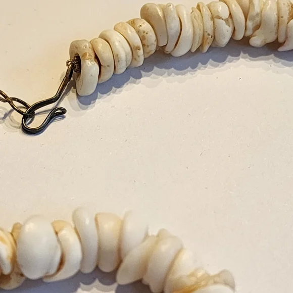 Vintage Necklace TurquoiseNuggets & Puka Shells Heishi 15 Choker